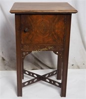 Vintage Burled Walnut Ornate Smokers Cabinet Stand