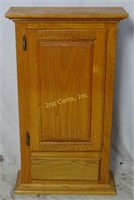 Solid Oak Wood Cabinet W Drawer & 3 Shelves