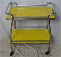 Mid Century Formica & Chrome Serving Utility Cart