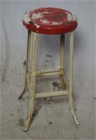 Vintage Pressed Steel Garage Stool