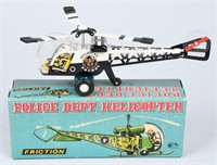 JAPAN Tin Friction POLICE DEPT HELICOPTER w/ BOX
