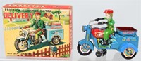JAPAN Tin Windup DELIVERY MOTORCYCLE w/ BOX