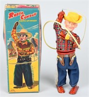 ALPS Celluloid Windup RODEO COWBOY w/ BOX