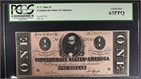 1864 $1 CONFEDERATE STATES OF AMERICA