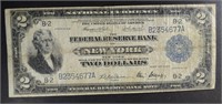 1918 $2.00 NATIONAL FEDERAL RESERVE BANK NOTE F-VF