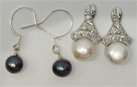 2 Sets Of Freshwater Pearl  Earrings