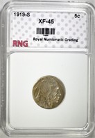 1919-S BUFFALO NICKEL RNG EF/AU