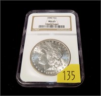 1886 Morgan dollar, NGC slab certified MS-63