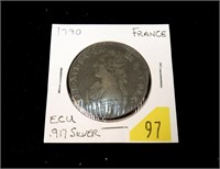 1790-BB French Ecu .917 silver, .8695 oz.