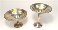 2- Sterling silver compote/candy dishes, 6" and