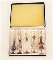 Set of five hand crafted Egyptian glass perfumes