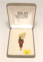 Nolan Miller multi-color crystal parrot pin