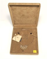 Sterling silver necklace and earring set