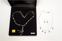 Sterling silver necklaces: lapis lazuli with