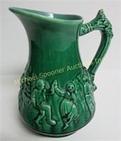 FRENCH MAJOLICA SIGNED SARREGUEMINES PITCHER
