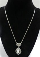 STERLING 18" CHAIN W/CAMEO PENDANT