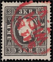 Austria stamps #7 Used VF gorgeous red xcl CV $175