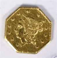 1853 LIBERTY CALIFORNIA GOLD $1 COIN  CH BU+