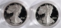 1990 & 1991 Proof American Silver Eagles.