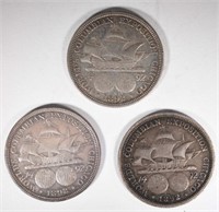 3-1892 COLUMBIAN COMMEM HALF DOLLARS