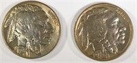 2-1936 BUFFALO NICKELS, CH BU