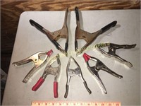 Lot of 7 heavy duty alligator clamps