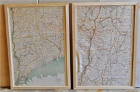 Lot of 2 Framed Hudson River District Maps