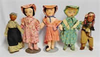 Lot of 5 WPA Dolls