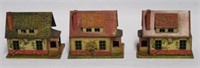 Lot of 3 Lionel No. 184 Tin Litho Houses