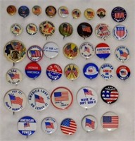 Lot of 40 Patriot Pinback Buttons