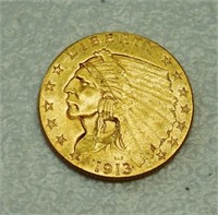 1913 Indian Head Quarter Eagle $2.50