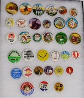 Lot of 33 Miscellaneous Pinback Buttons