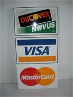 Metal Credit Card Sign 16 x 31