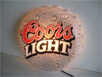 Coors Light Bottle Cap Lighted Sign 15 Inch