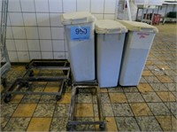 3 stk. affaldsspande på rullestativ