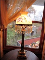 Hand-Painted Hurricane Style Lamp