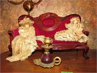 Decorative Small Scale Victorian Couch = Doll
