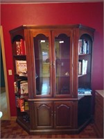 Large solid wood china cabinet contents not