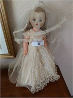 Vintage 1950s Sleepy Eye doll in wedding dress