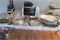 Assorted Silver Serving Dishes, Platters, Etc