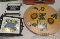 2 Hot Plates And Folk Art Board