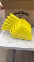 (6) plastic feed scoops