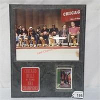 Chicago Bulls 6 Time NBA Champion Card & Plaque