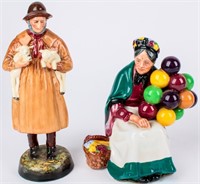 2 Royal Doulton Figurines Balloon Seller & Lambing