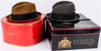 2 Vintage Fedora Felt Hats Palco & Resistol