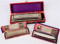 3 M. Hohner Vintage Harmonicas in Original Boxes
