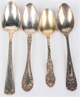 Sterling Silver 4 Vintage Spoons .925