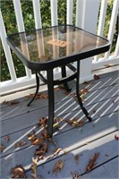 GLASS TOP PATIO END TABLE