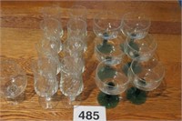 GLASSES, 1 BRANDY, 8 TALL CLEAR, 6 MARGARITA