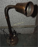 Vintage Mid Century Brass Goose Neck Desk Lamp